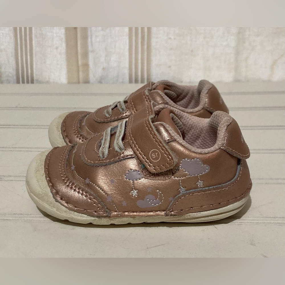Stride Rite Baby Shoes Girl Rose Gold Size 4M SM Adalyn UK 3 EU 20 CHN 120 Pink